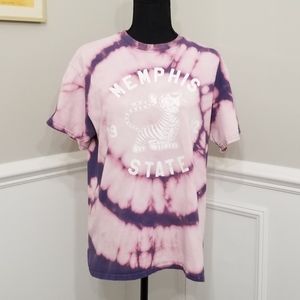 Memphis State bleach dyed vintage style tee